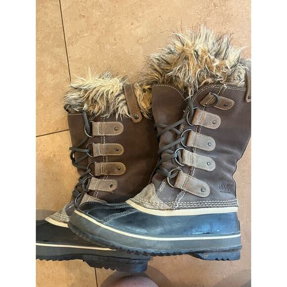 Sorel Joan of Artic Waterproof Snow Boots Women 8 Vegan Faux Fur Lace Up Boots - Picture 10 of 15